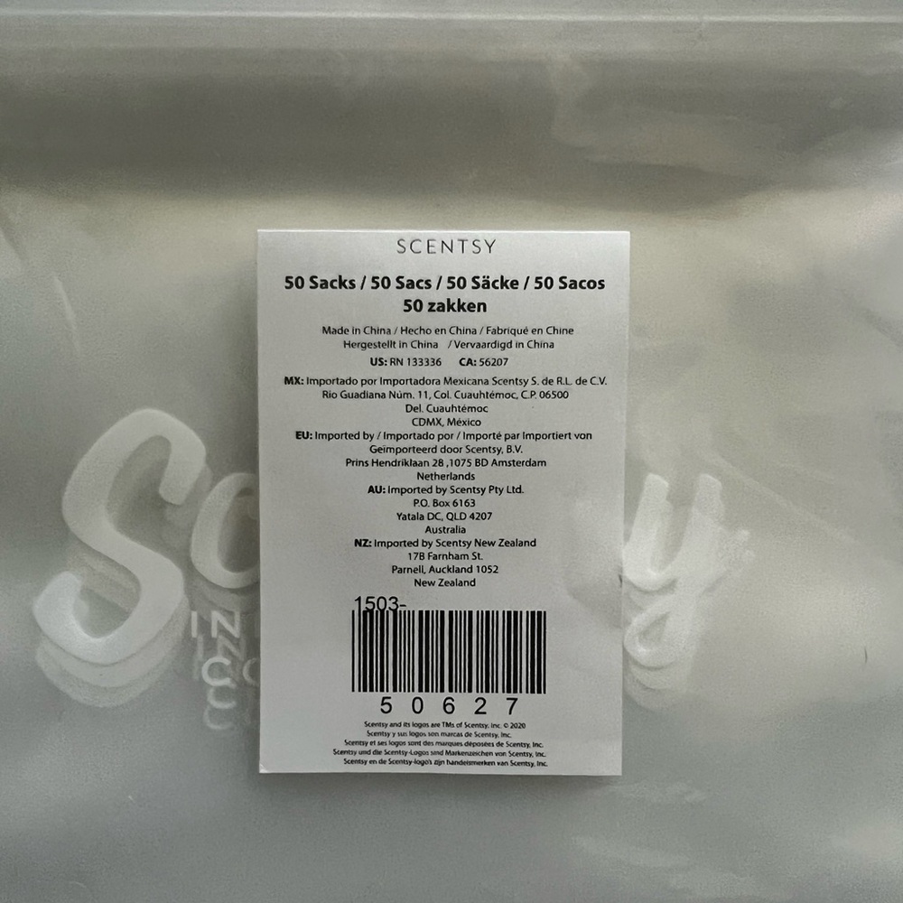 Scentsy plastic ziplock bags new.